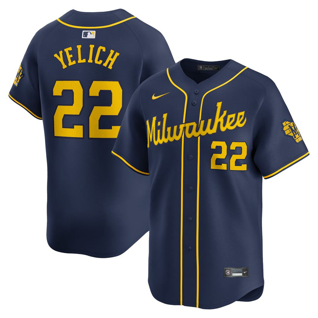 Milwaukee Brewers Christian Yelich Nike Alternate Limited Player Jersey - Navy