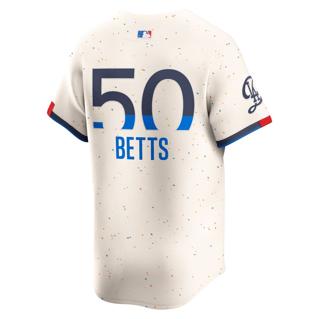 Los Angeles Dodgers Mookie Betts Nike City Connect Limited Player Jersey - Cream