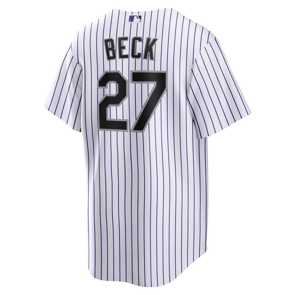 Colorado Rockies Jordan Beck Nike Home Replica Jersey - White