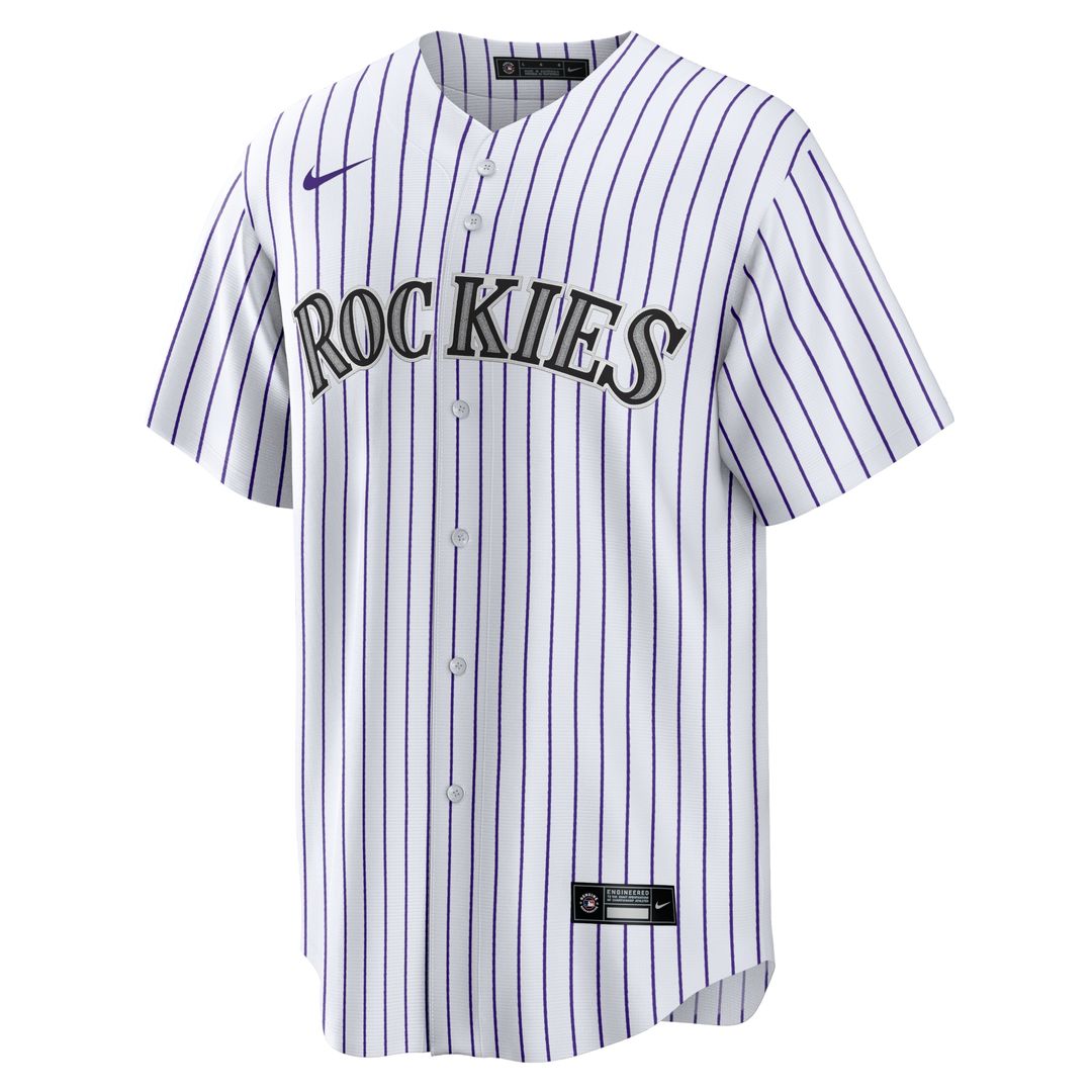 Colorado Rockies Kris Bryant Nike Replica Player Jersey - White/Purple