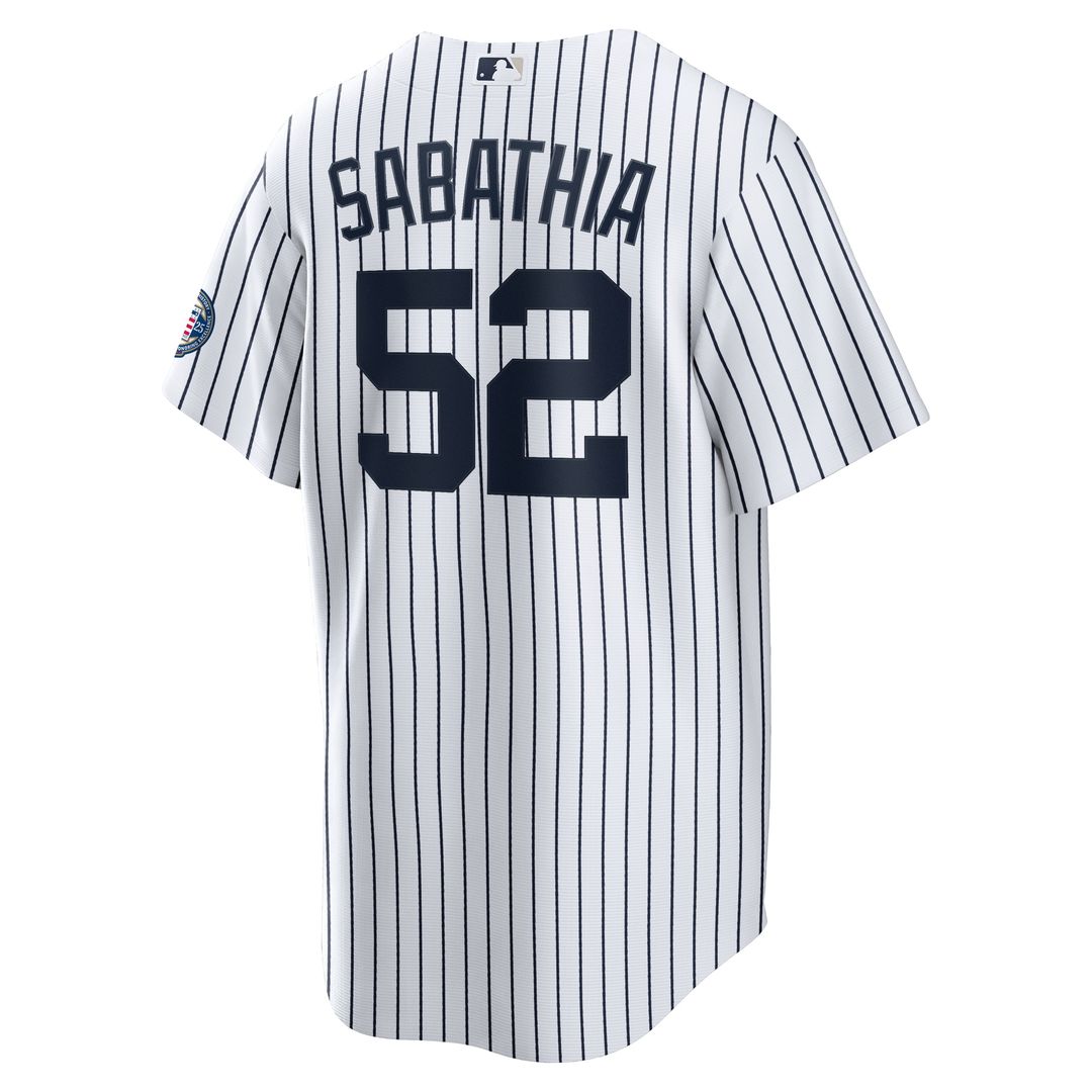 New York Yankees CC Sabathia Nike 2025 Baseball Hall of Fame Name & Number Retired Replica Jersey - White