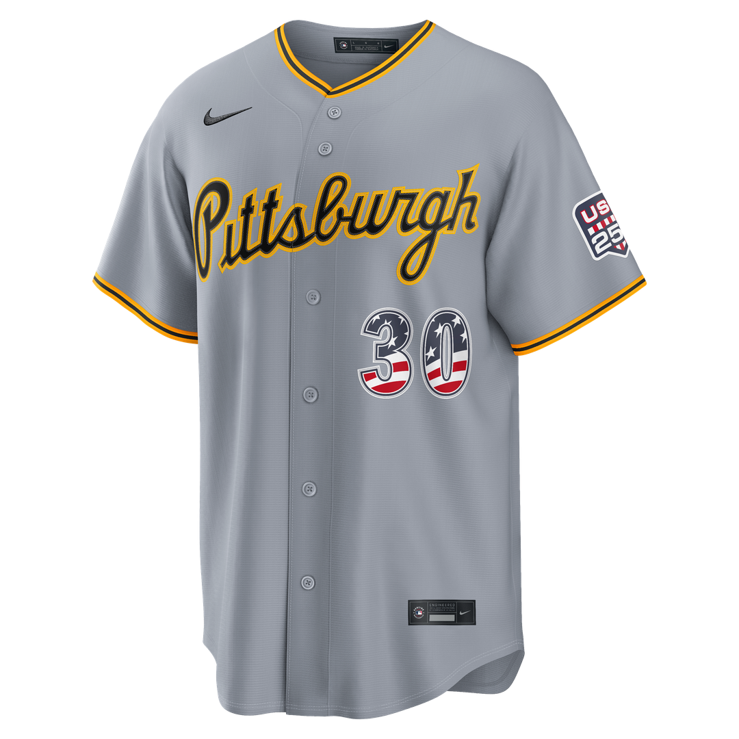 Pittsburgh Pirates Paul Skenes Nike USA 250 Fourth of July Road Stadium Jersey - Gray