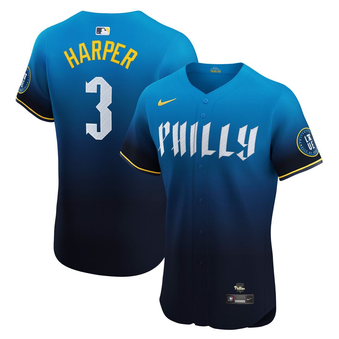 Philadelphia Phillies Bryce Harper Nike City Connect Elite Jersey - Navy