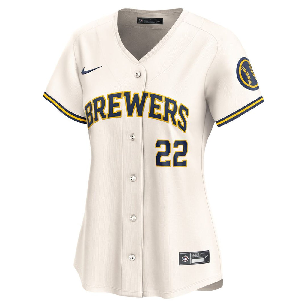 Milwaukee Brewers Christian Yelich Nike Women's Home Limited Player Jersey - Cream