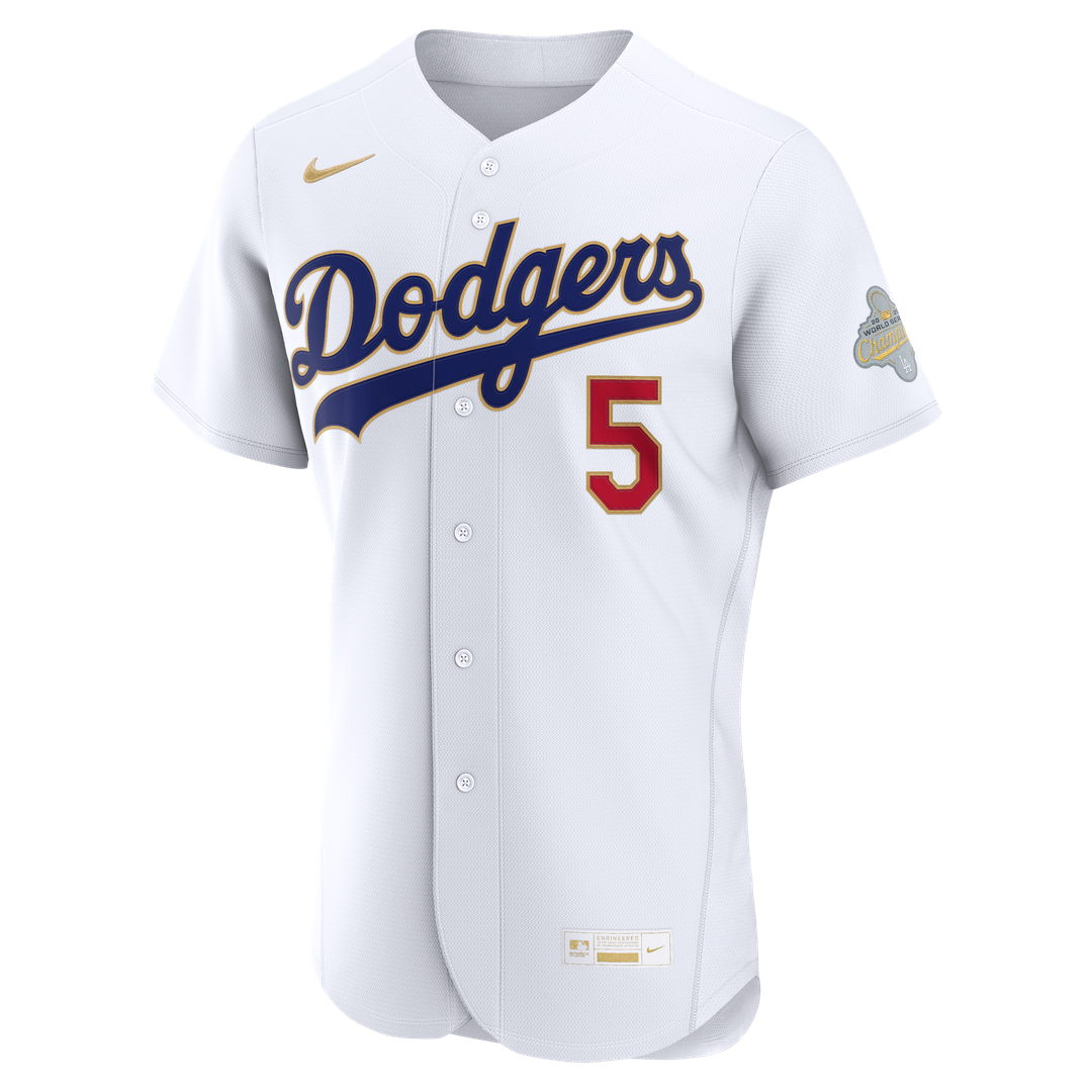 Los Angeles Dodgers Freddie Freeman Nike 2026 Gold Collection Authentic Jersey - White