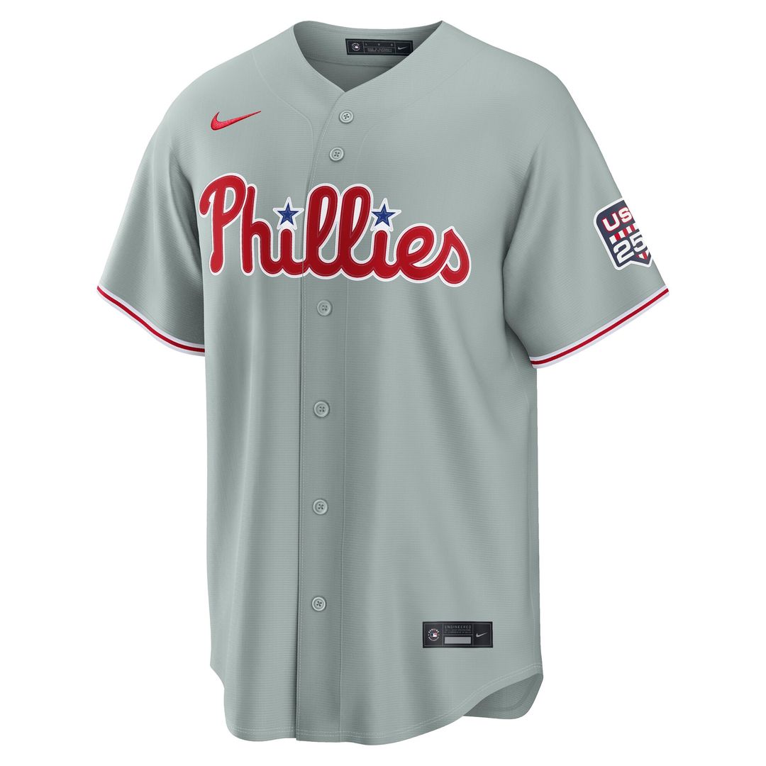 Philadelphia Phillies Cristopher Sanchez Nike USA 250 Fourth of July Road Stadium Jersey - Gray