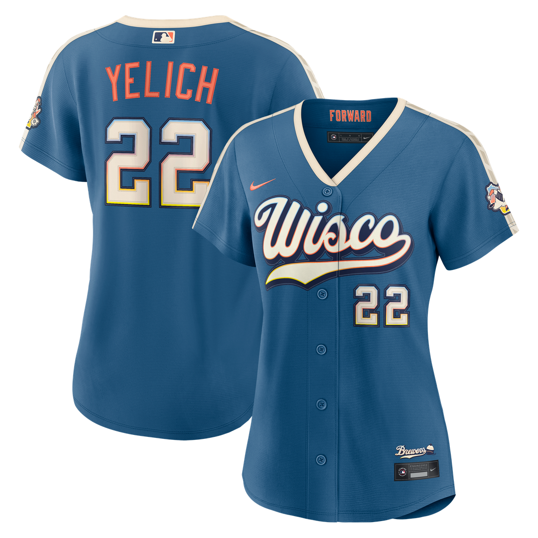 Milwaukee Brewers Christian Yelich Nike Women's 2026 City Connect Stadium Jersey - Mineral Blue