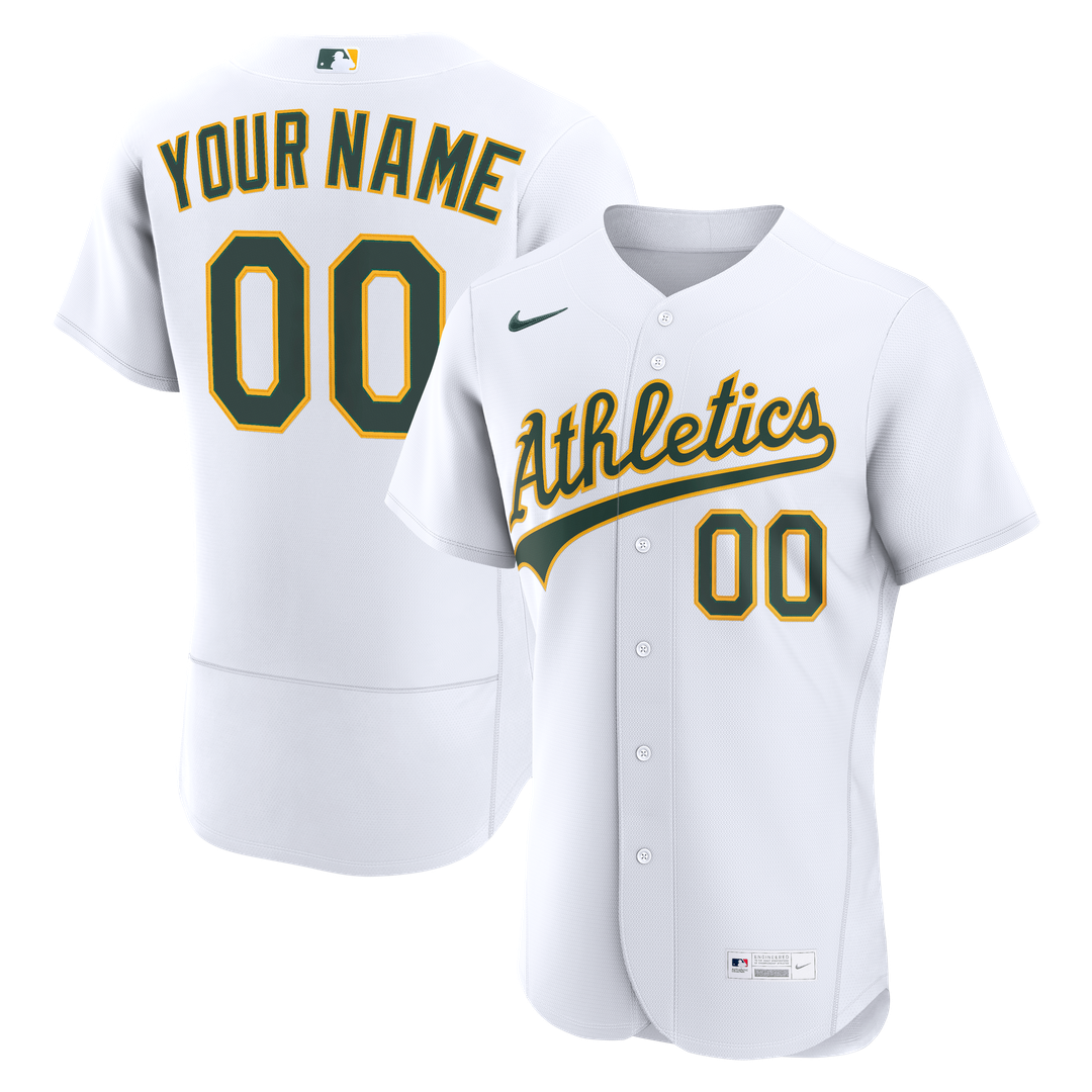 Athletics Nike Home Authentic Custom Jersey - White