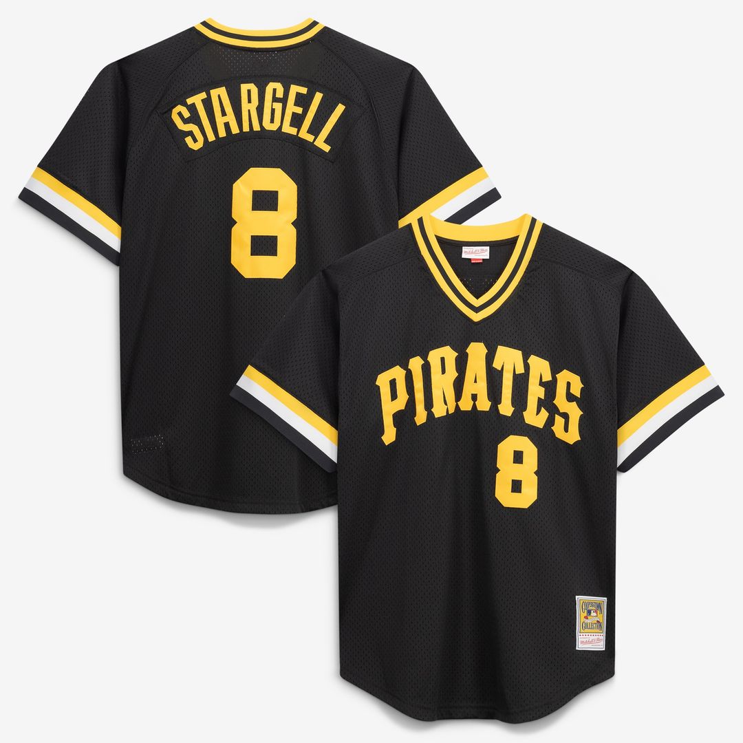 Pittsburgh Pirates Willie Stargell Mitchell & Ness Cooperstown Big & Tall Mesh Batting Practice Jersey - Black