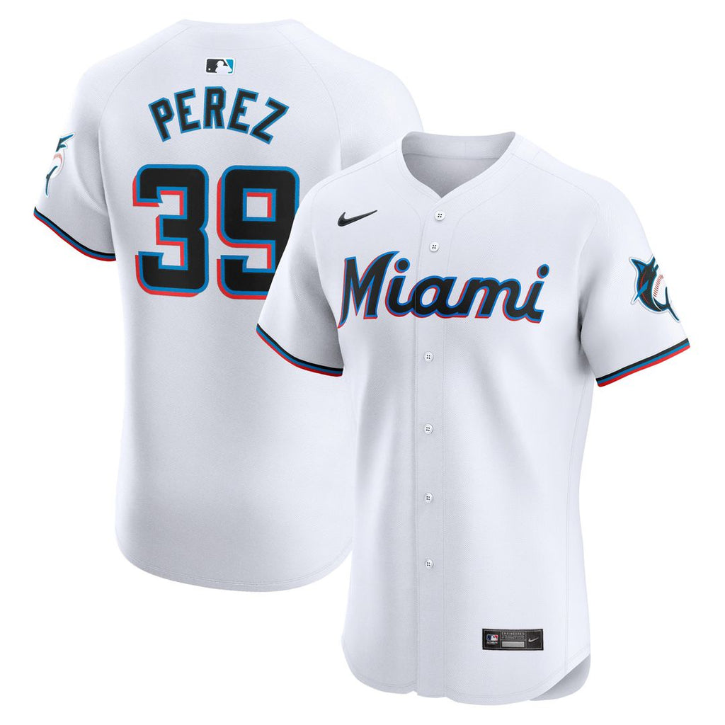 Miami Marlins Eury Perez Nike Home Elite Player Jersey - White