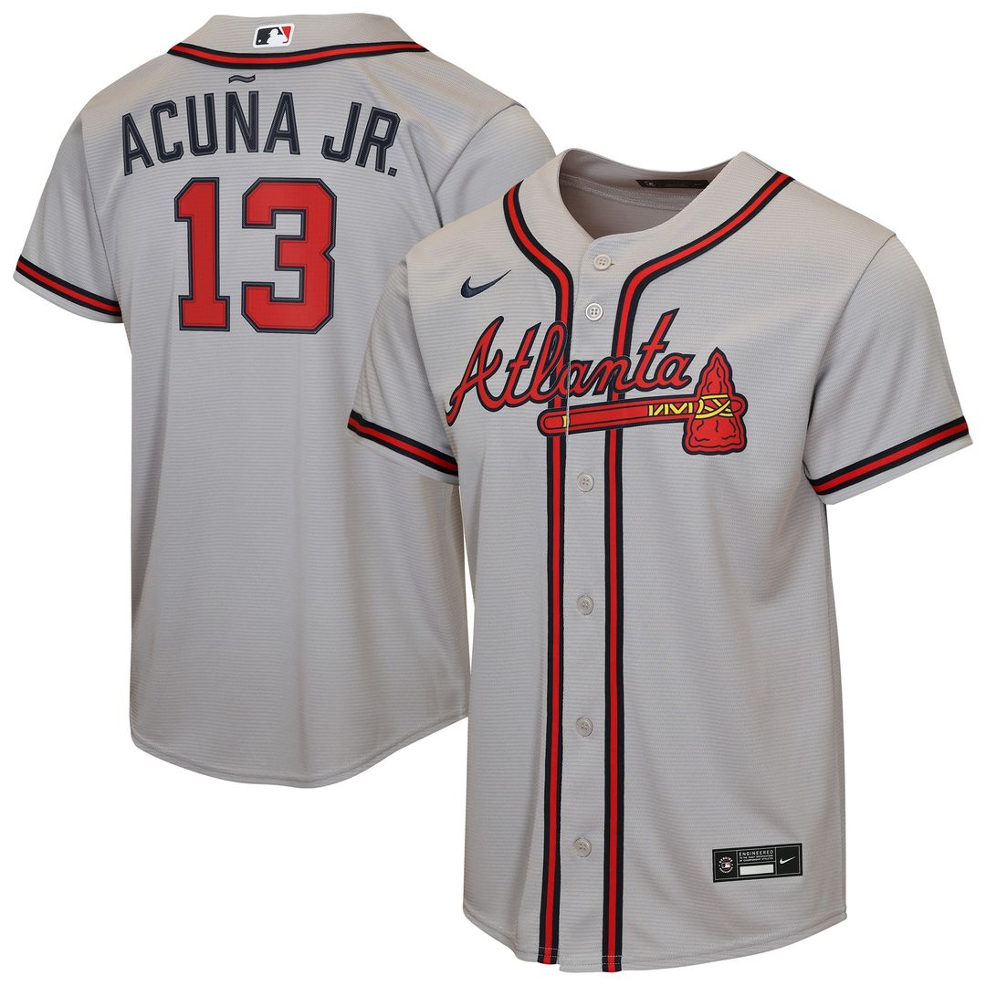 Atlanta Braves Ronald Acuña Jr. Nike Youth Road Replica Jersey - Gray