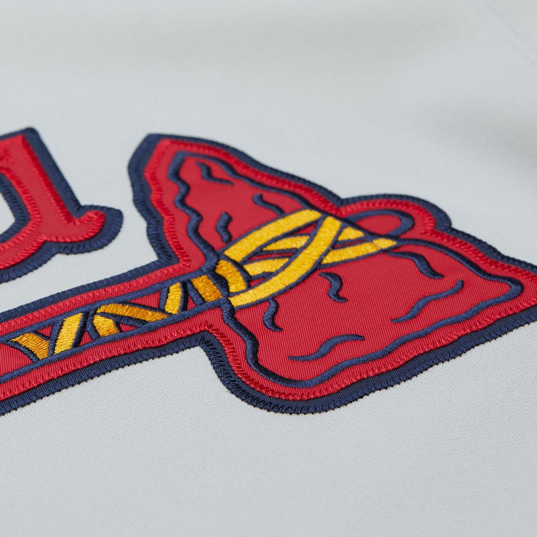 Atlanta Braves Chipper Jones Mitchell & Ness 1995 Throwback Authentic Jersey - Gray