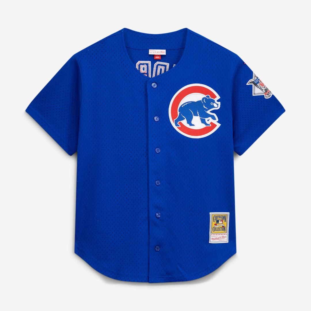 Chicago Cubs Ryne Sandberg Mitchell & Ness Cooperstown 1997 Mesh Batting Practice Button - Up Jersey - Royal