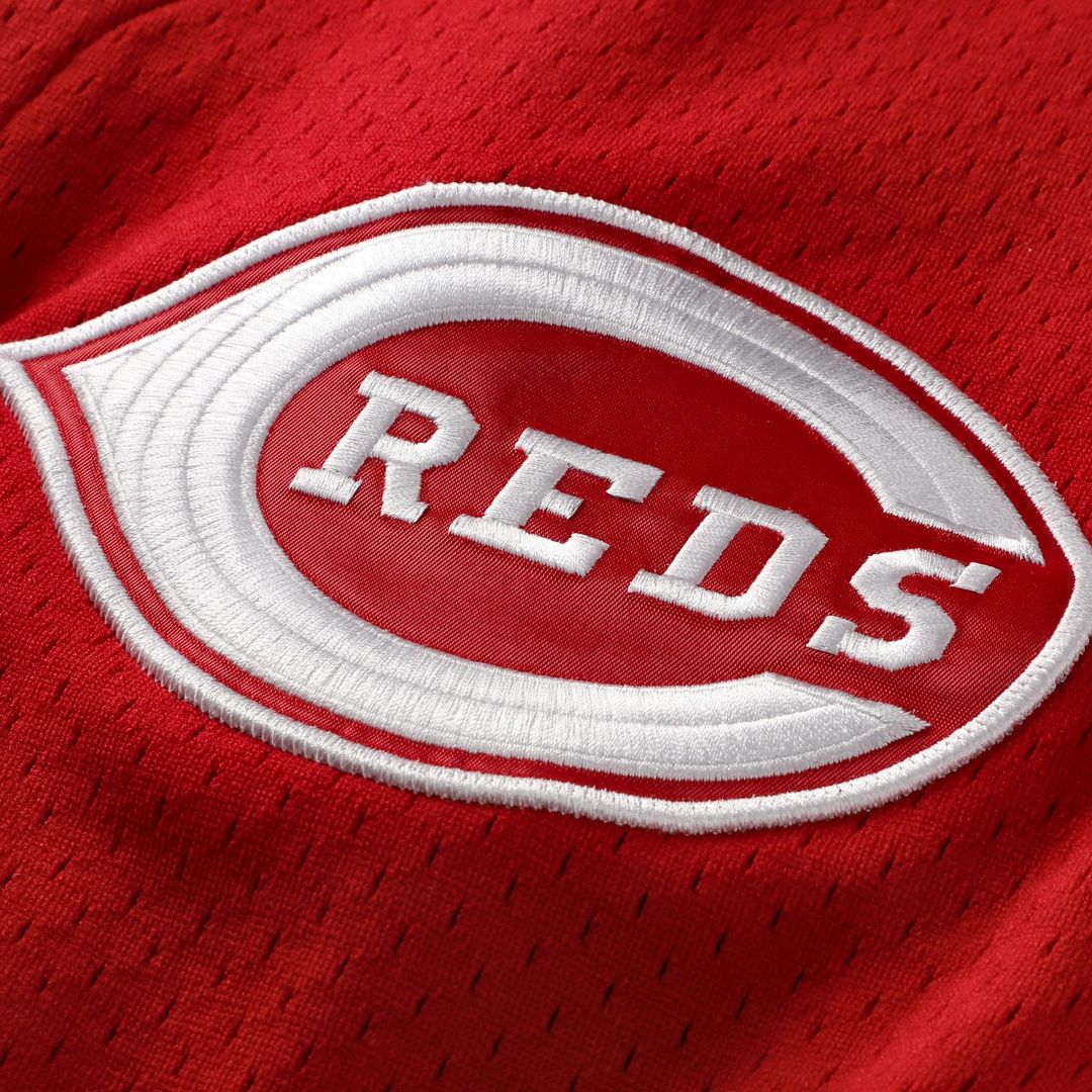 Cincinnati Reds Deion Sanders Mitchell & Ness Cooperstown Mesh Batting Practice Button - Up Jersey - Red