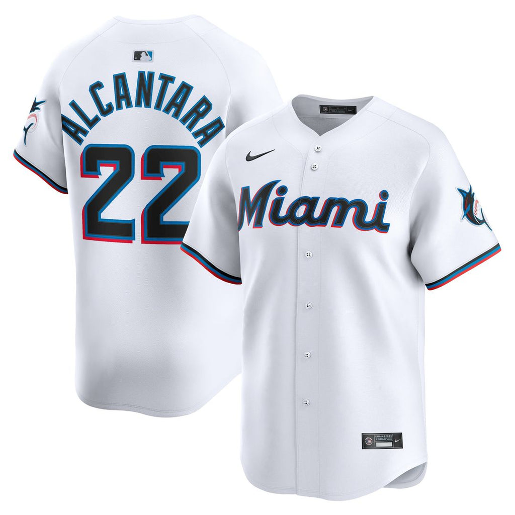 Miami Marlins Sandy Alcantara Nike Home Limited Player Jersey - White