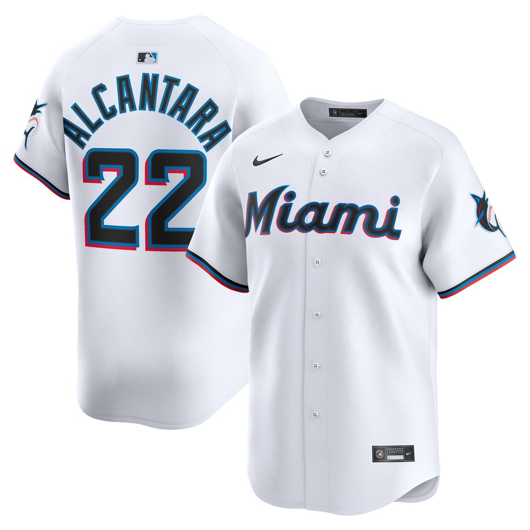Miami Marlins Sandy Alcantara Nike Home Limited Player Jersey - White
