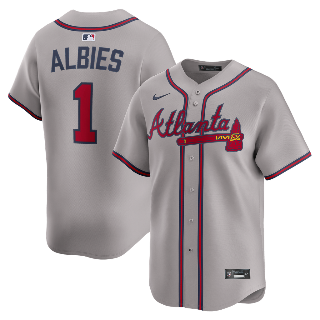 Atlanta Braves Ozzie Albies Nike Road Limited Player Jersey - Gray