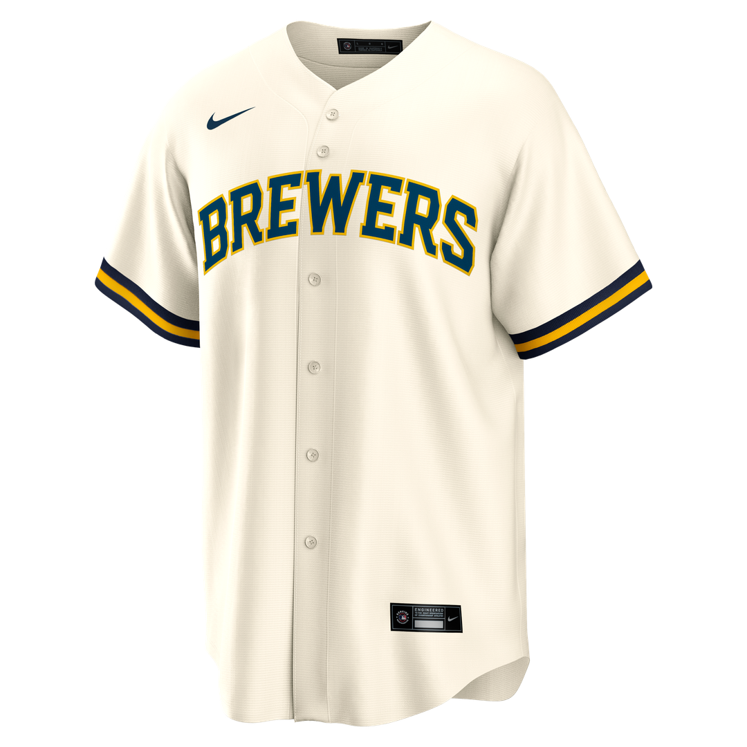Milwaukee Brewers Bob Uecker Nike Home Retired Player Replica Jersey - Cream