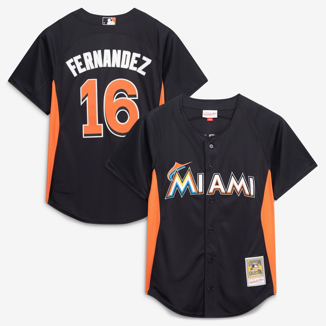Miami Marlins Jose Fernandez Mitchell & Ness Authentic Batting Practice Jersey - Black