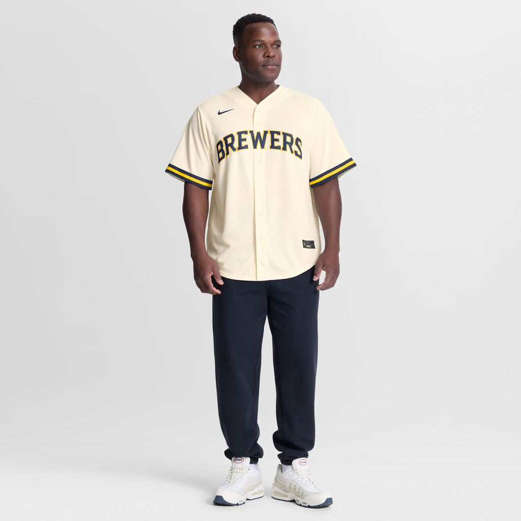 Milwaukee Brewers Jackson Chourio Nike Home Replica Jersey - Cream