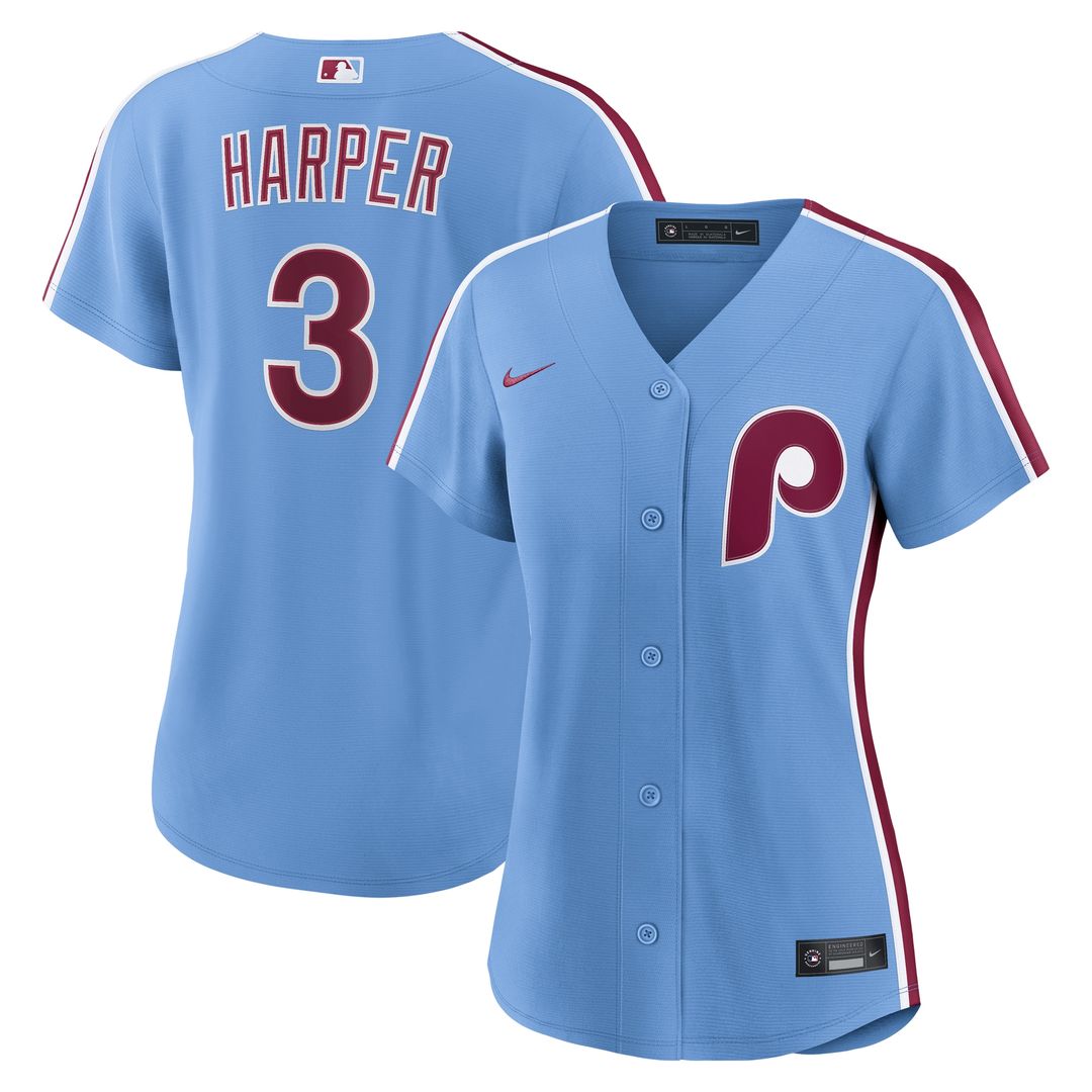 Philadelphia Phillies Bryce Harper Nike Women's Alternate Replica Jersey - Light Blue