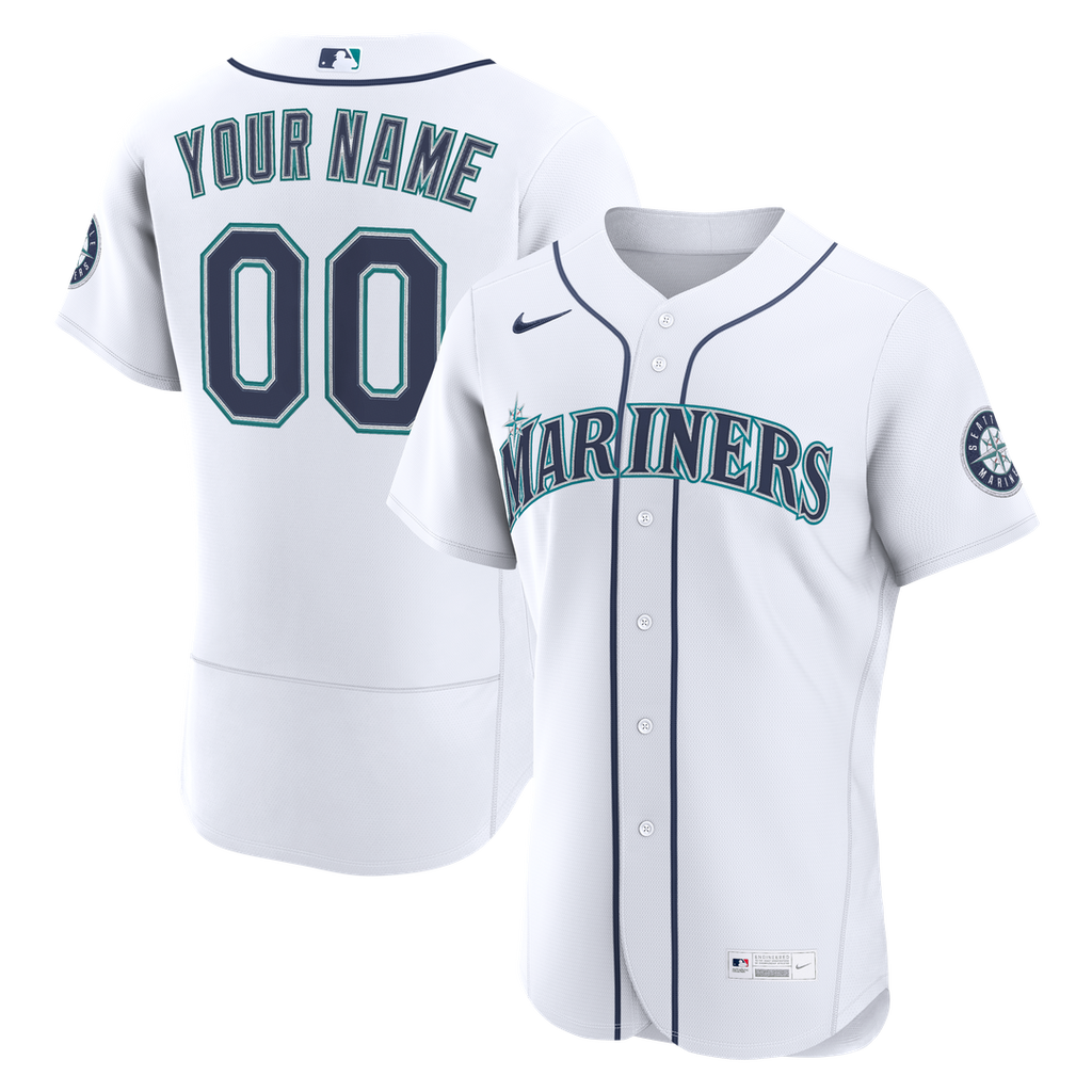 Seattle Mariners Nike Home Authentic Custom Jersey - White