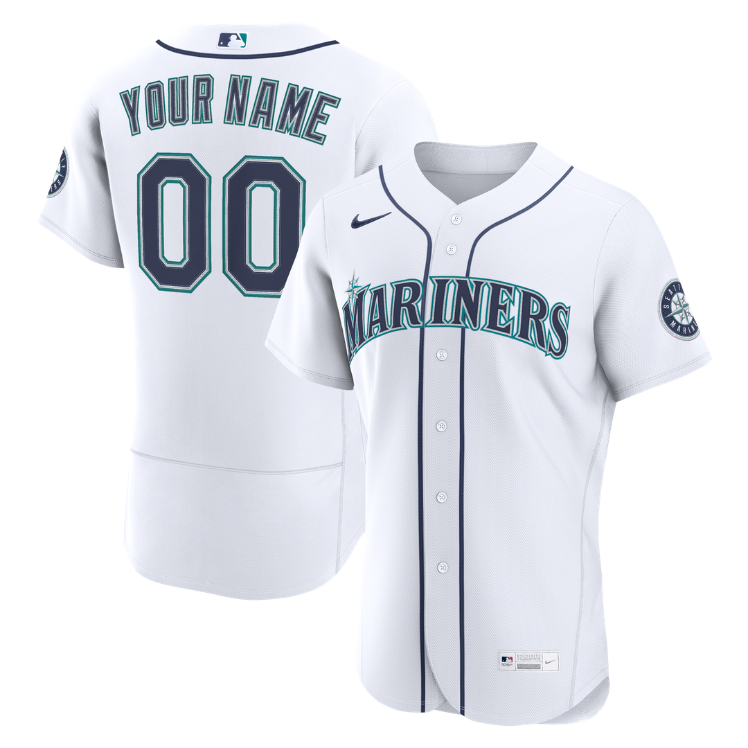 Seattle Mariners Nike Home Authentic Custom Jersey - White