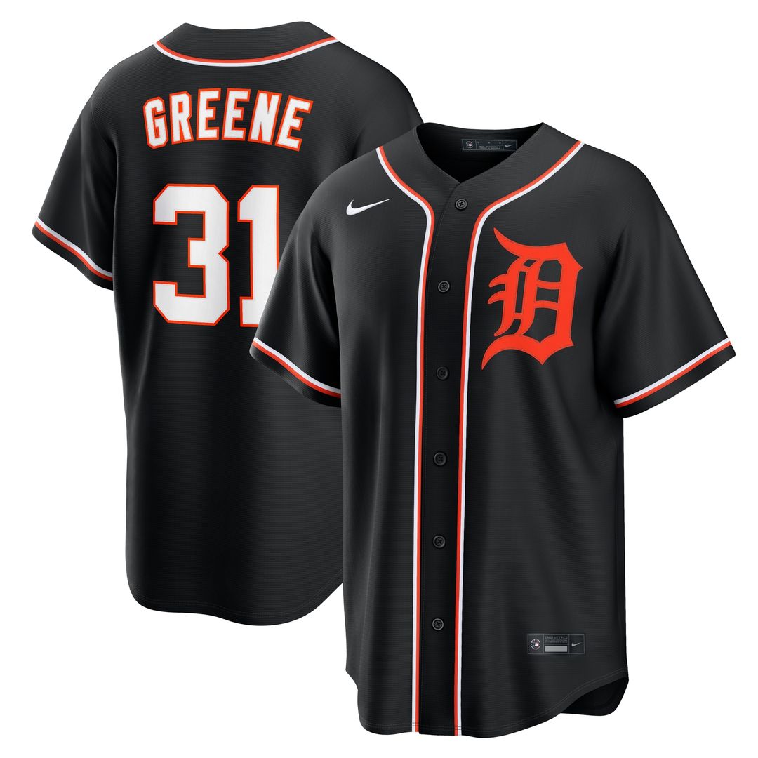 Detroit Tigers Riley Greene Nike Fashion Replica Black Out Jersey