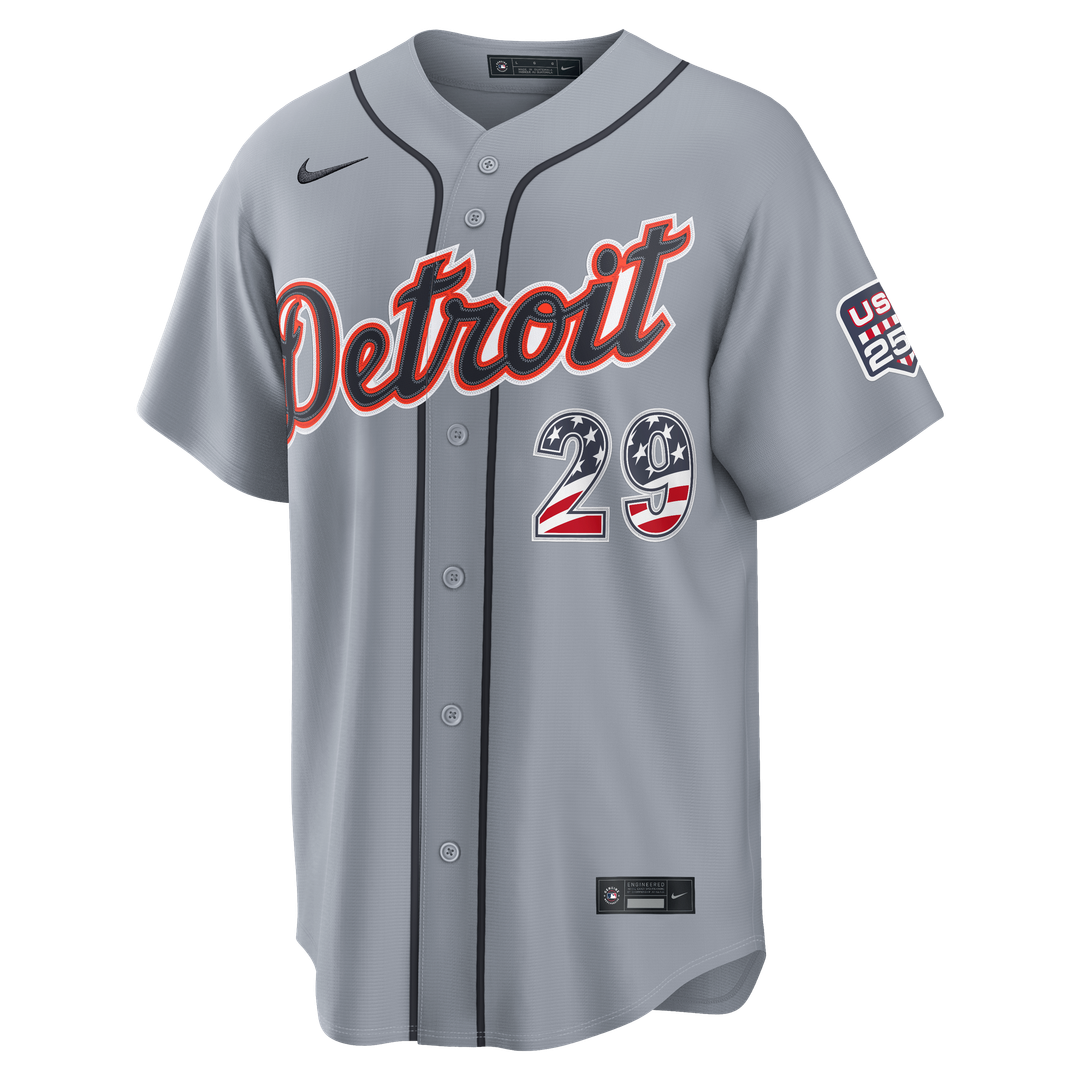 Detroit Tigers Tarik Skubal Nike USA 250 Fourth of July Road Stadium Jersey - Gray
