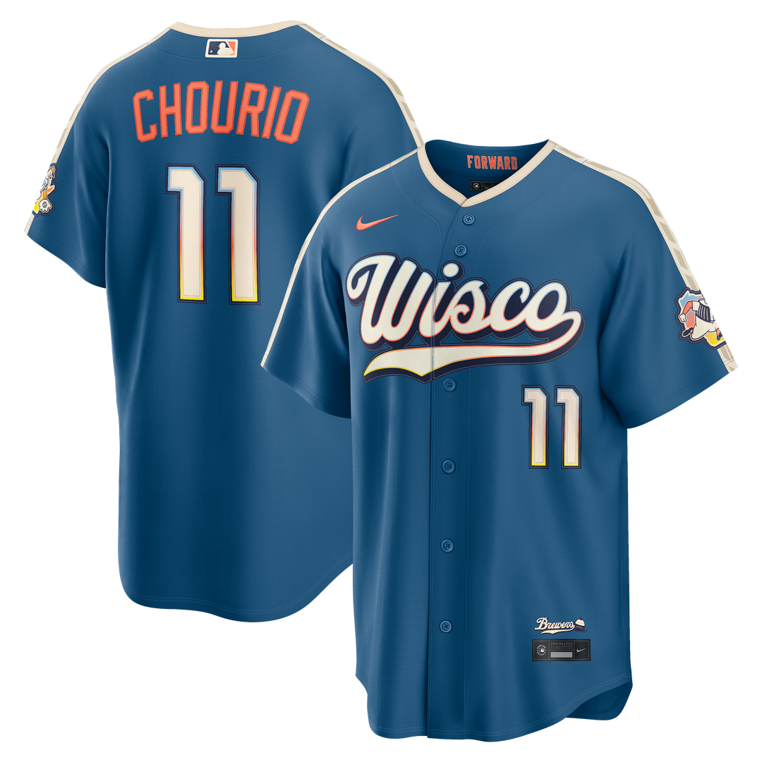 Milwaukee Brewers Jackson Chourio Nike 2026 City Connect Stadium Jersey - Mineral Blue