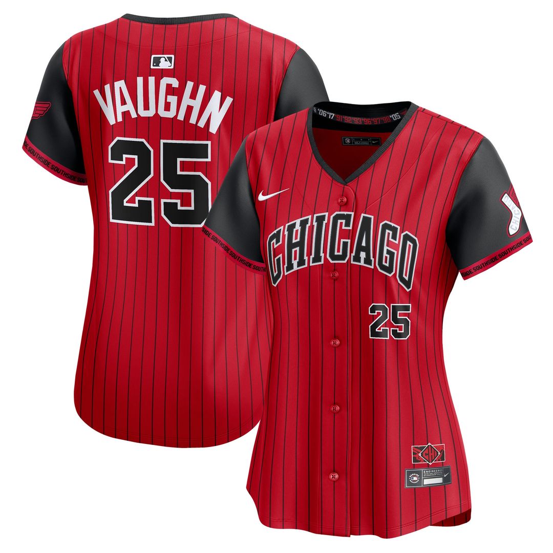 Chicago White Sox Andrew Vaughn Nike Women's 2025 City Connect Limited Player Jersey - Red/Black