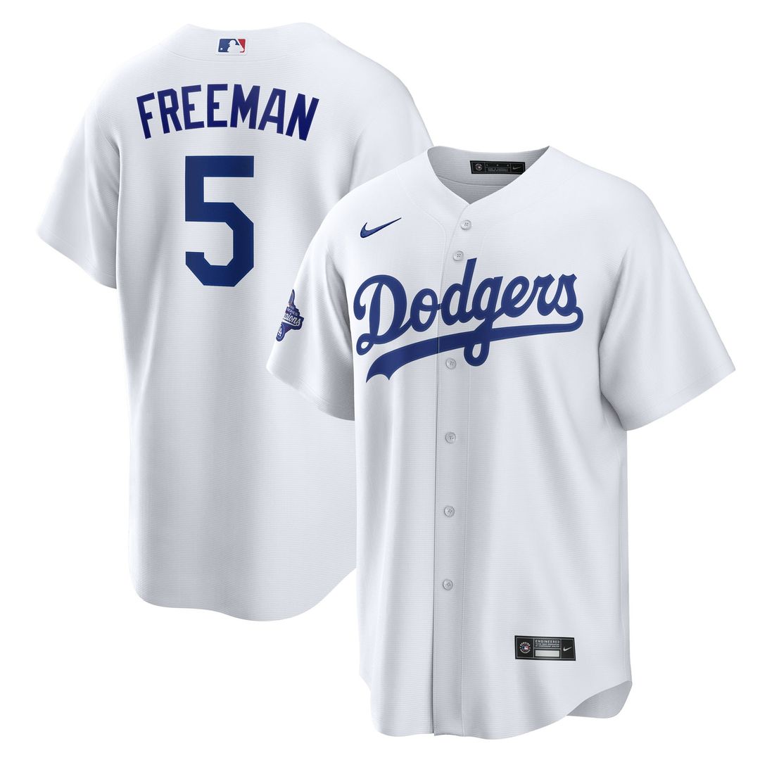 Los Angeles Dodgers Freddie Freeman Nike Home 2025 World Series Champions Replica Jersey - White