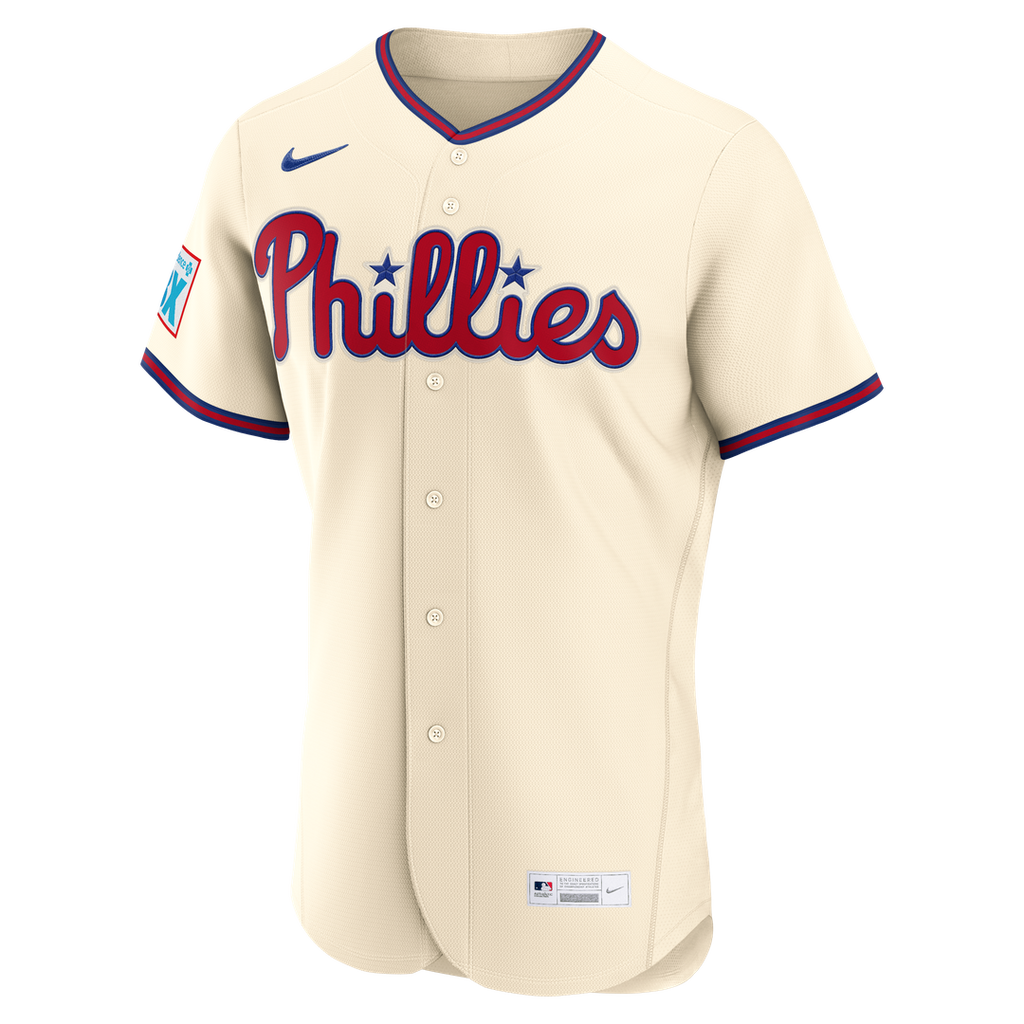 Philadelphia Phillies Bryce Harper Nike Home Authentic Sponsor Patch Jersey - White