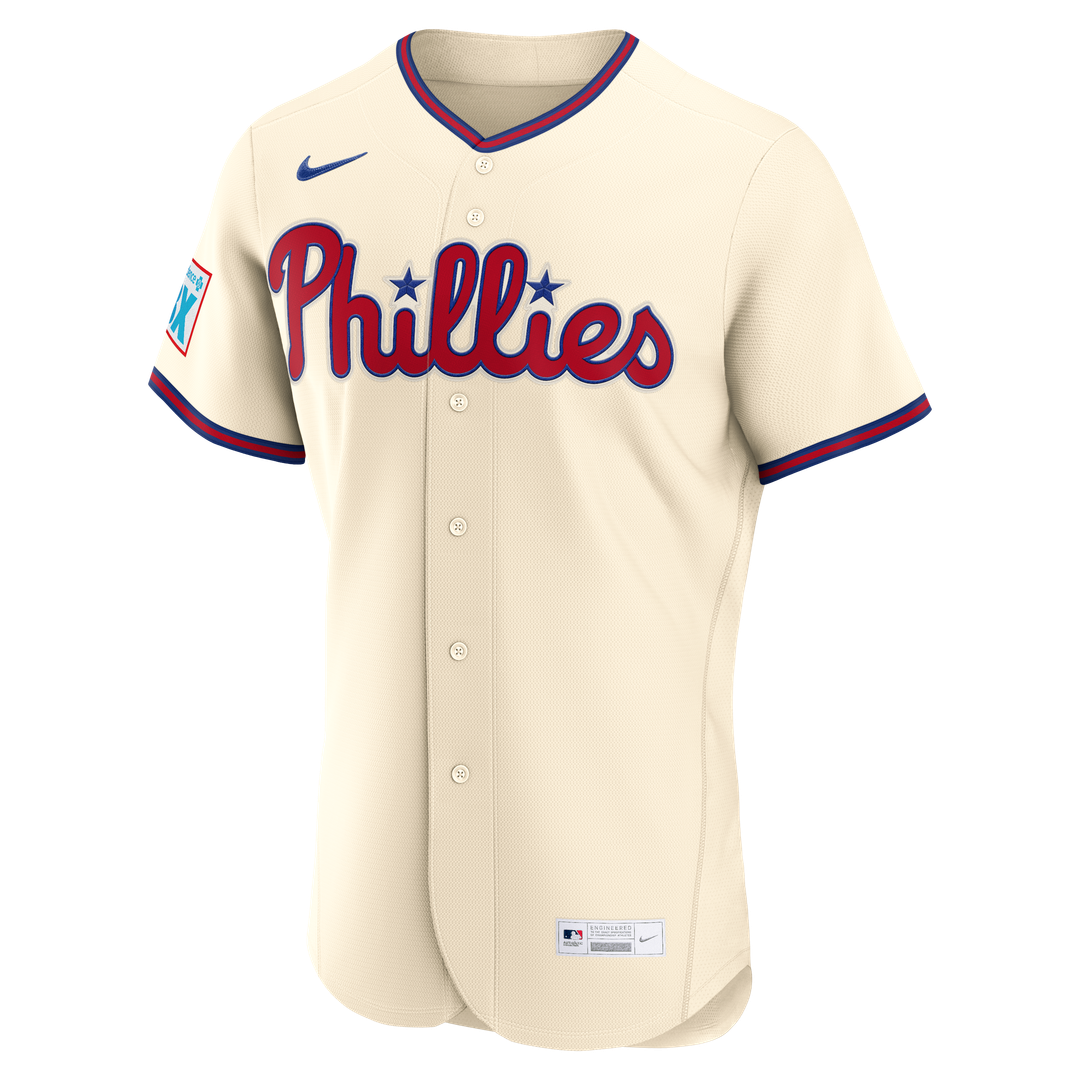 Philadelphia Phillies Bryce Harper Nike Home Authentic Sponsor Patch Jersey - White
