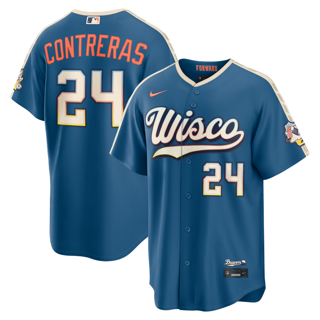 Milwaukee Brewers William Contreras Nike 2026 City Connect Stadium Jersey - Mineral Blue