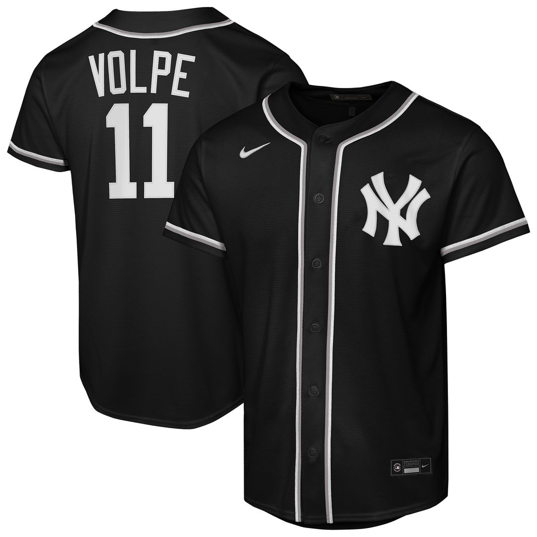 New York Yankees Anthony Volpe Nike Youth Fashion Replica Player Jersey - Black