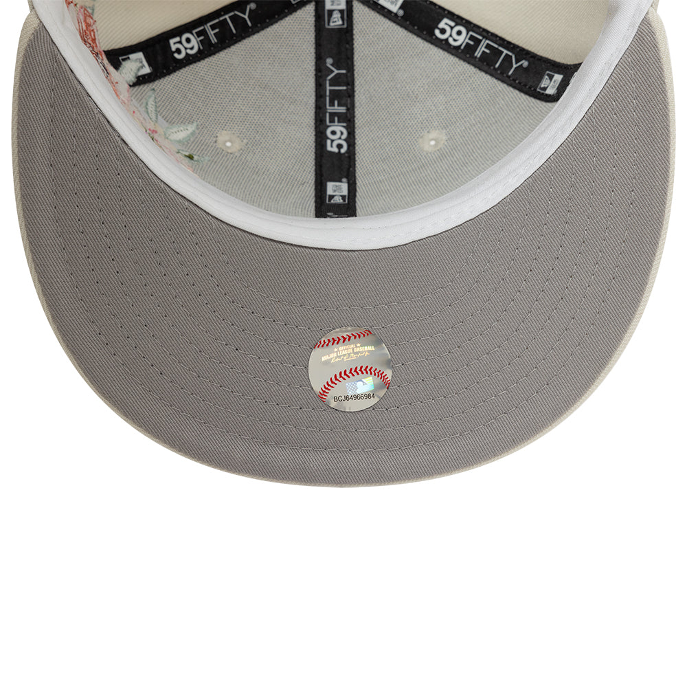 New York Yankees MLB Floral 59Fifty New Era Cream/White
