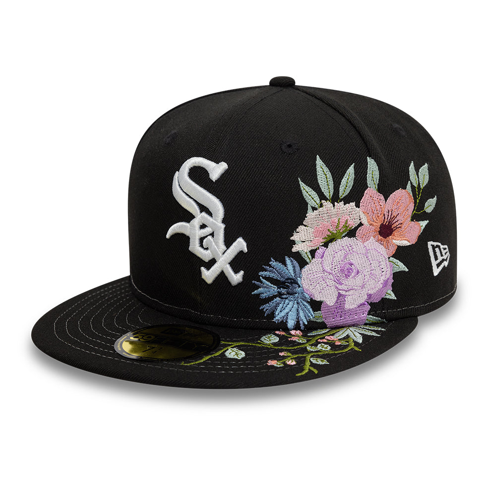 Chicago White Sox MLB Floral 59Fifty New Era Black/White