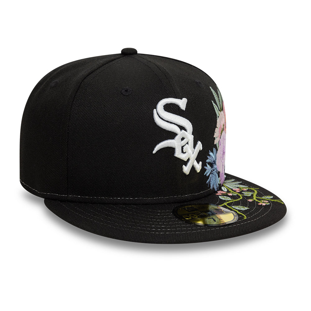 Chicago White Sox MLB Floral 59Fifty New Era Black/White
