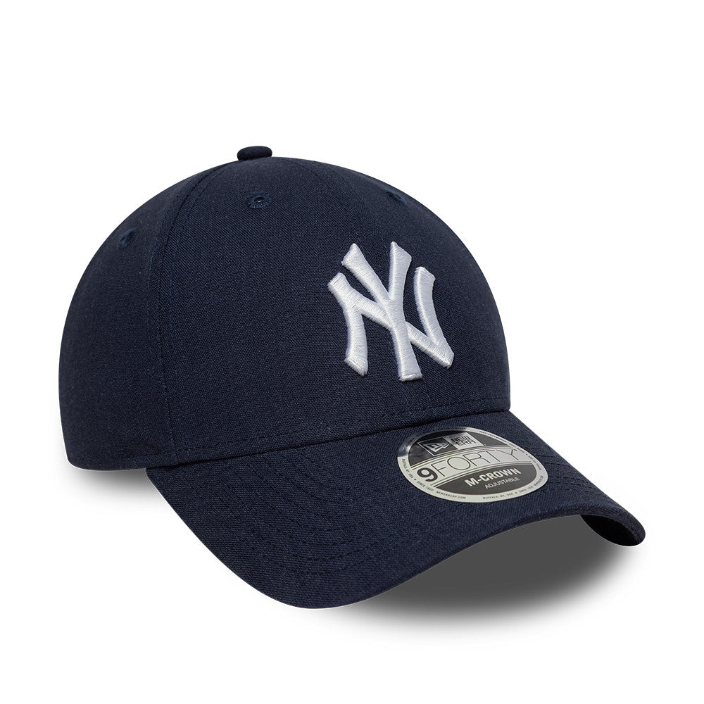 New York Yankees MLB Linnen 9FORTY M Crown Snapback New Era Navy