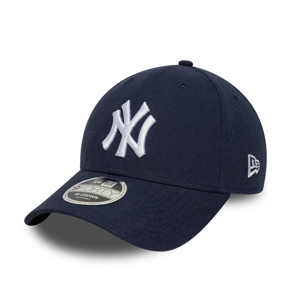 New York Yankees MLB Linnen 9FORTY M Crown Snapback New Era Navy
