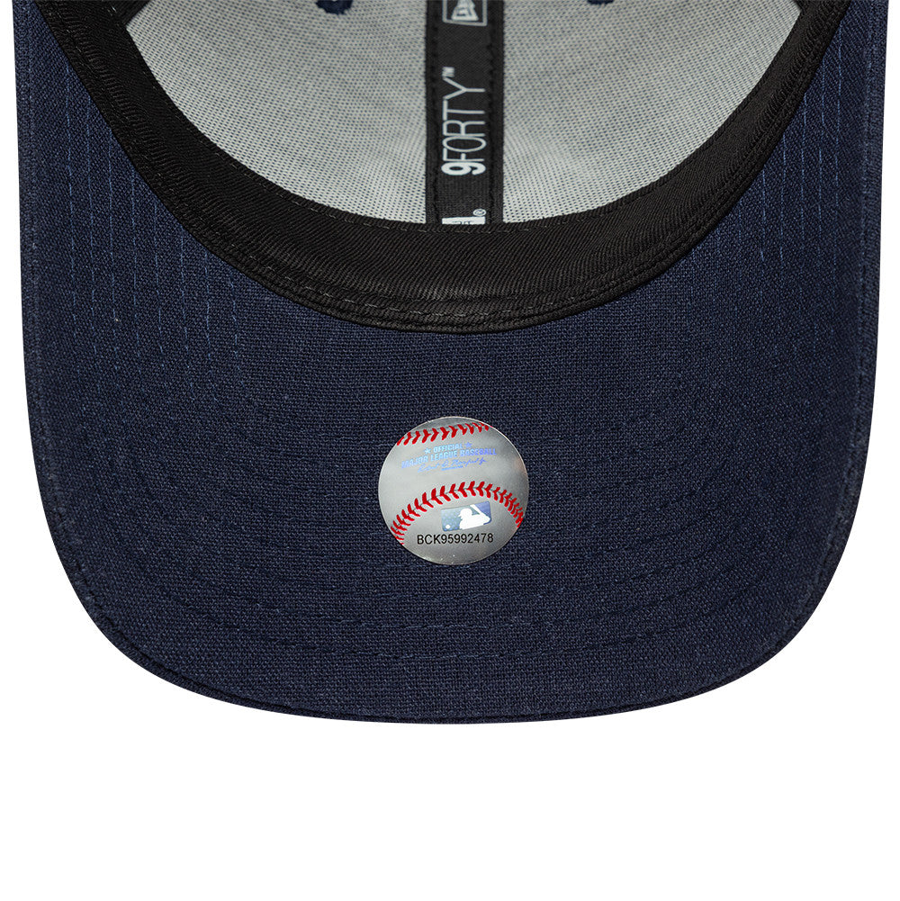 New York Yankees MLB Linnen 9FORTY M Crown Snapback New Era Navy