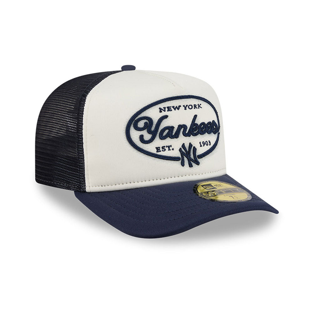 New York Yankees MLB 5950 Day Fitted Trucker A-Frame New Era White/Navy