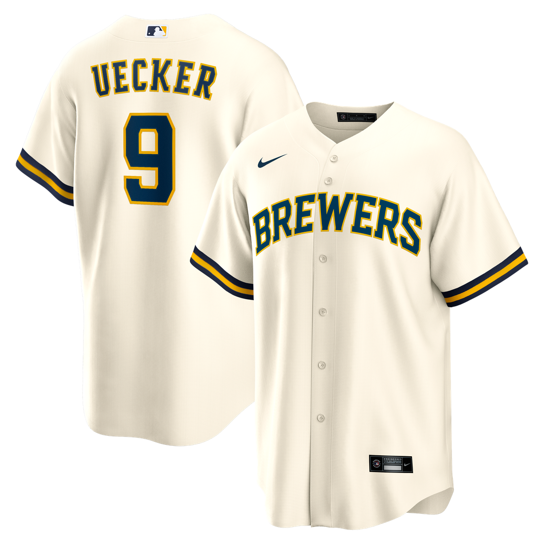 Milwaukee Brewers Bob Uecker Nike Home Retired Player Replica Jersey - Cream