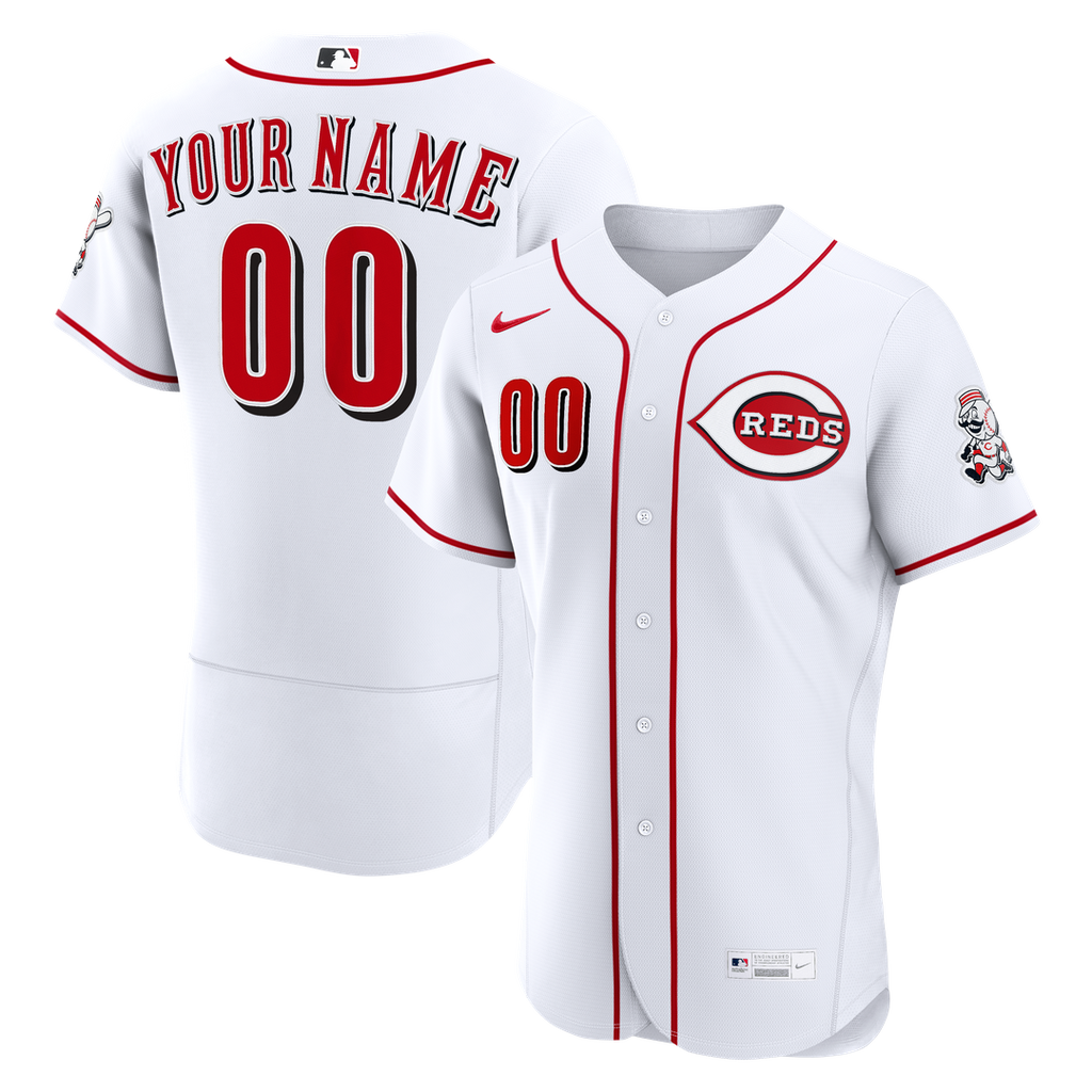 Cincinnati Reds Nike Home Authentic Custom Jersey - White