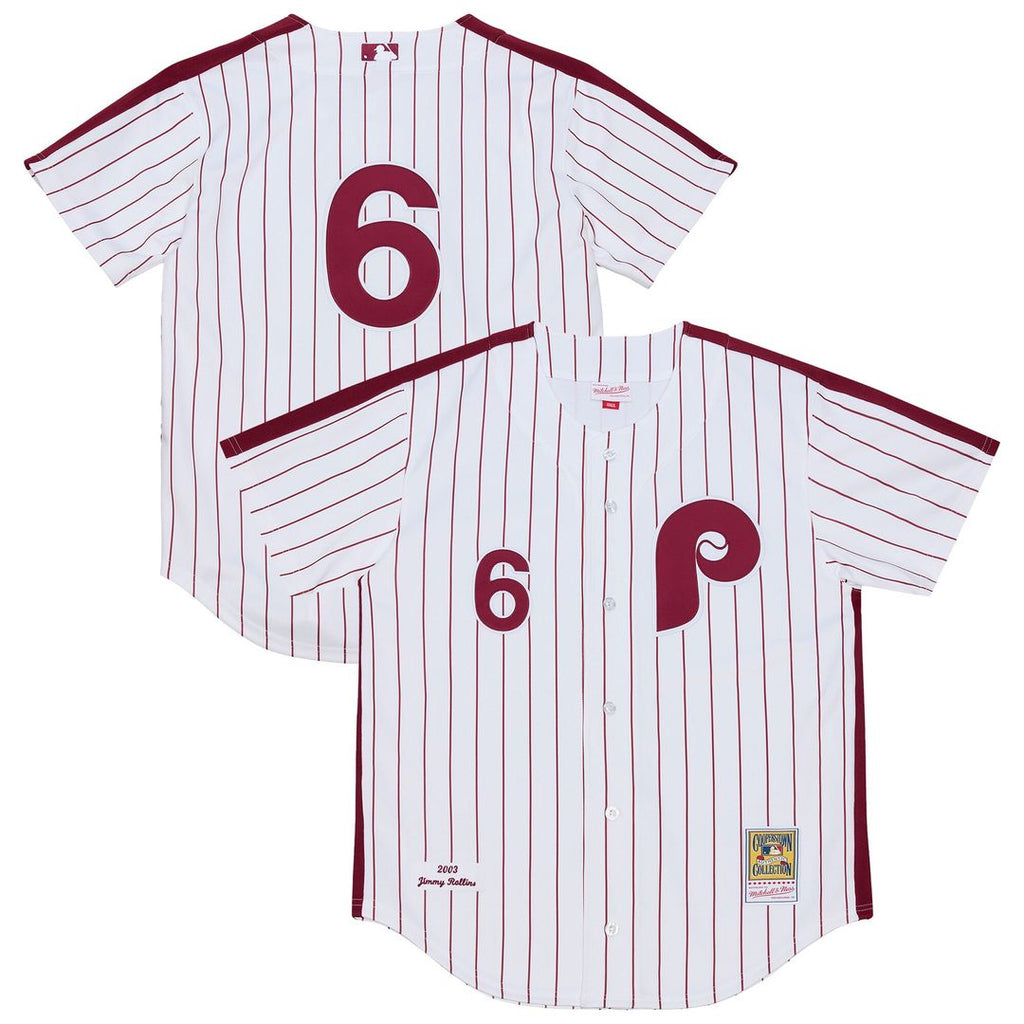 Philadelphia Phillies Jimmy Rollins Mitchell & Ness 2003 Cooperstown Authentic Jersey - White
