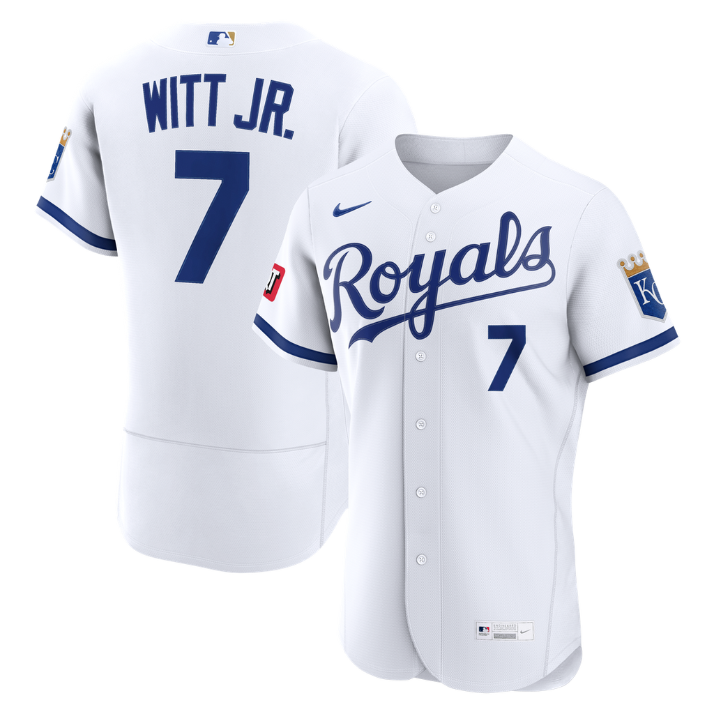 Kansas City Royals Bobby Witt Jr. Nike Home Authentic Sponsor Patch Jersey - White