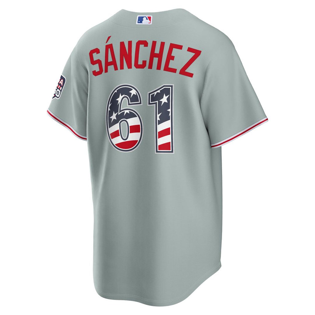 Philadelphia Phillies Cristopher Sanchez Nike USA 250 Fourth of July Road Stadium Jersey - Gray