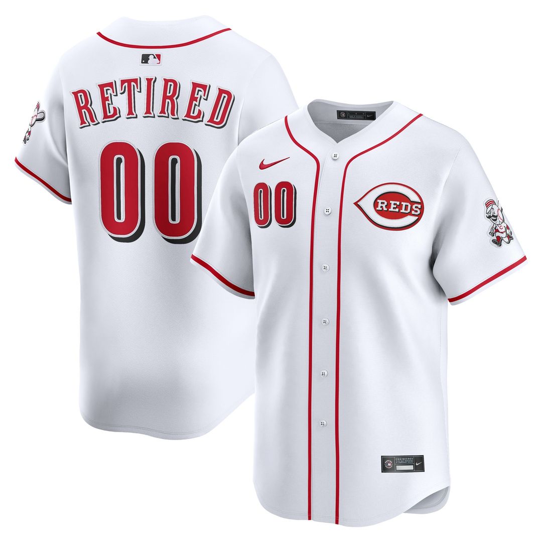 Cincinnati Reds Nike Home Limited Pick - A - Player Retired Roster Jersey - White