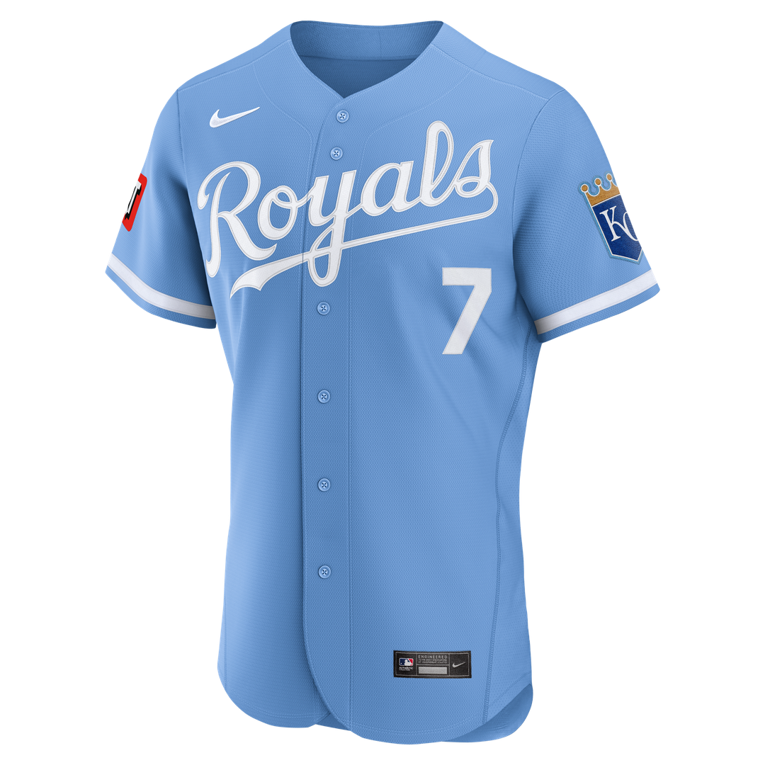 Kansas City Royals Bobby Witt Jr. Nike Alternate Authentic Sponsor Patch Jersey - Light Blue